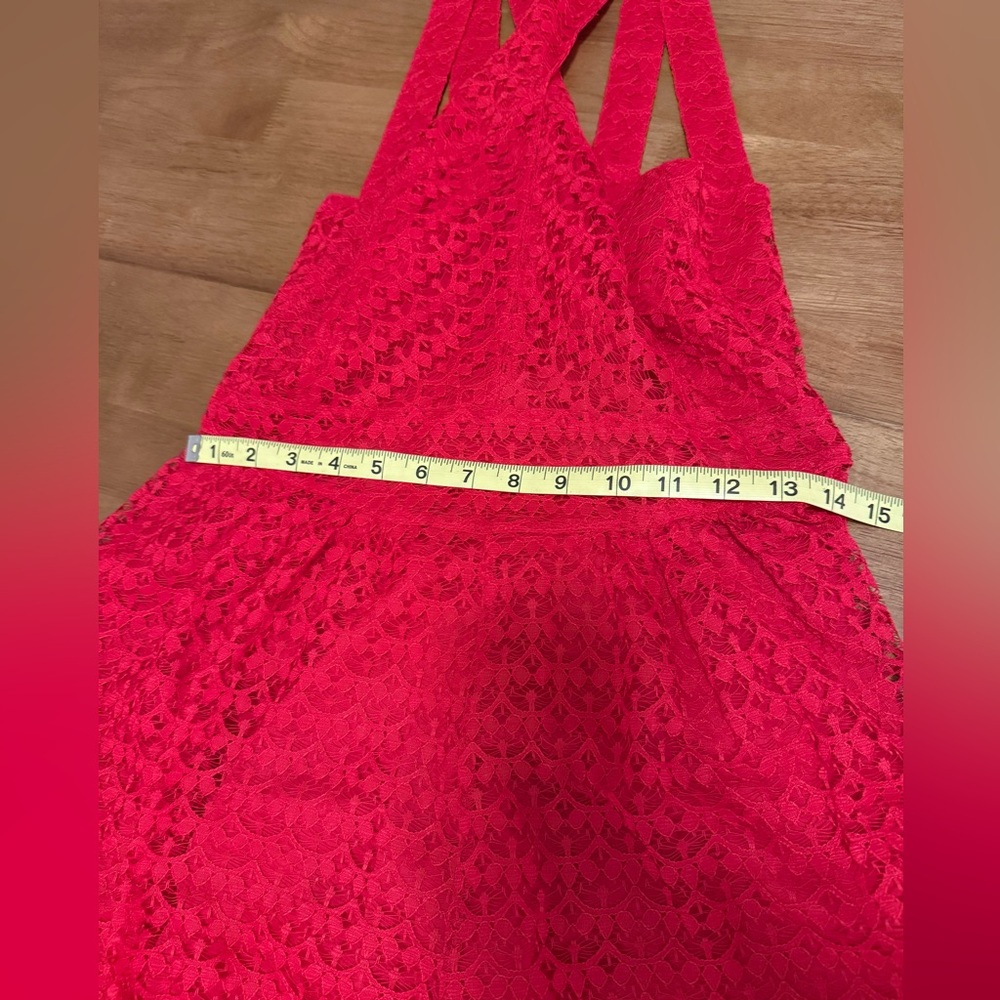 MODA International Red Lace Halter Dress size 4 Dress EUC - Picture 13 of 13